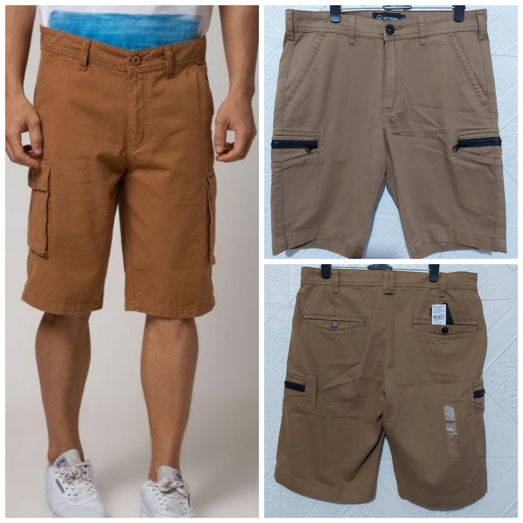 Jual S/M/L-NEVADA-CELANA CHINOS PENDEK-SEMI    CARGO-COKLAT | Shopee Indonesia