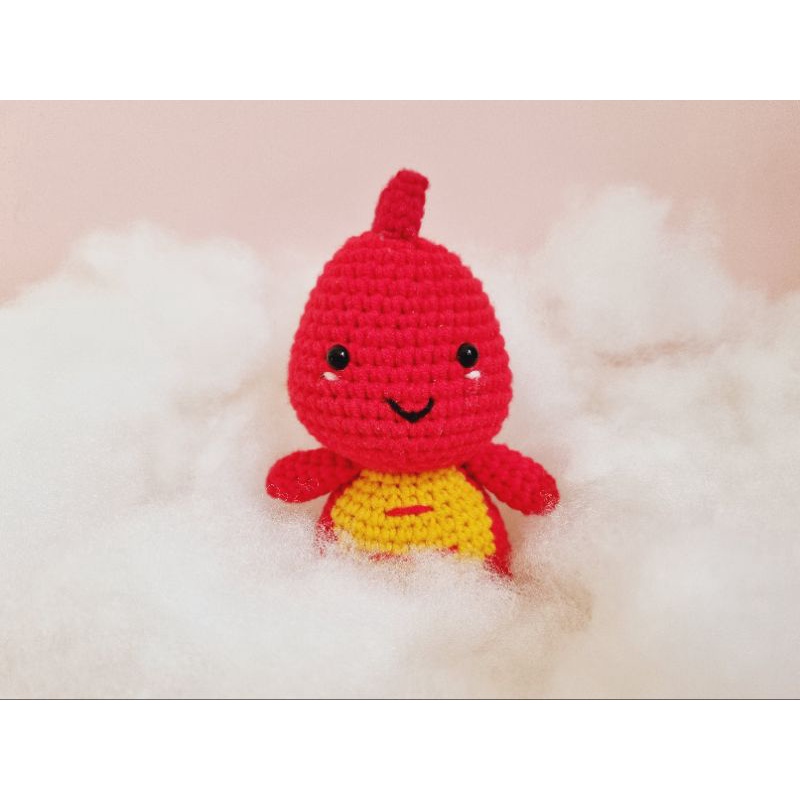 Amigurumi Red Dino / Boneka Rajut Dino / Handmade