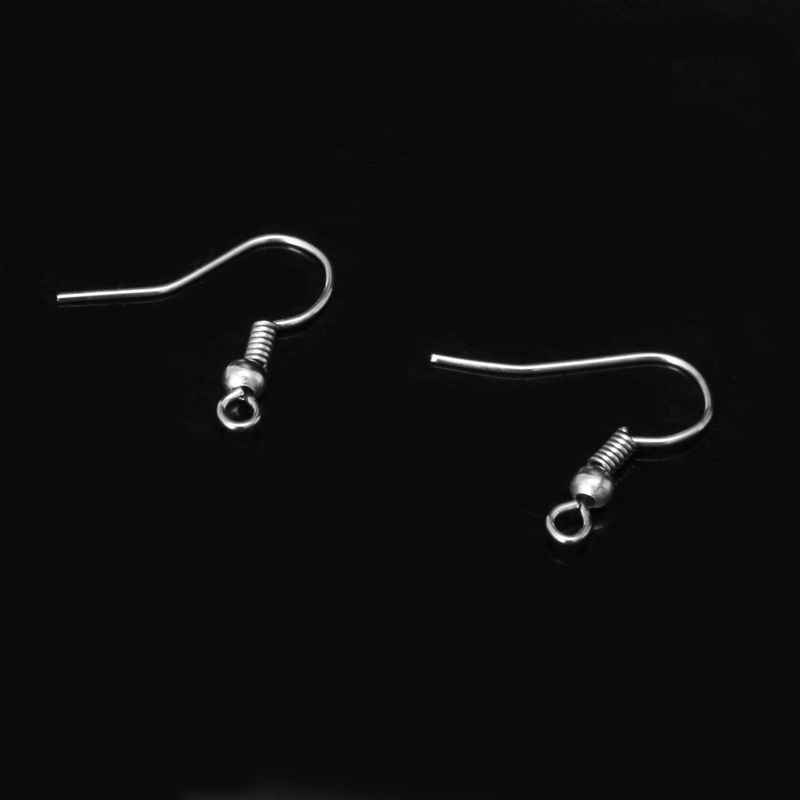 SIY  100 Pcs Earring Hooks Hypo-Allergenic Silver Plated Steel Ear Wires