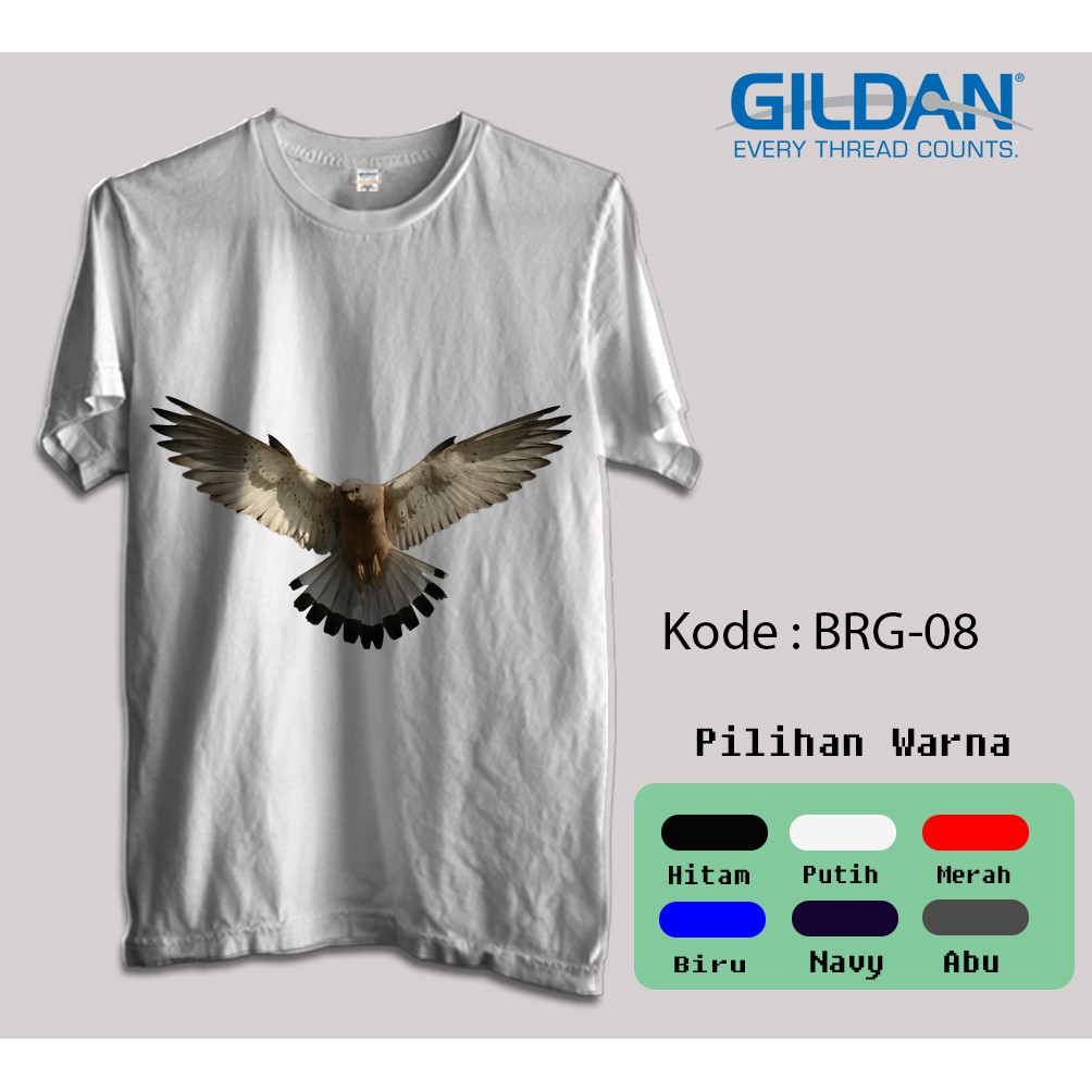 Kaos Gildan Softstyle - Animal, Burung rajawali, Elang Putih