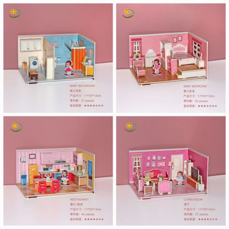 PAOPAO Puzzle 3D DIY Foam Jigsaw Premium Miniatur Besar Home Interior Series