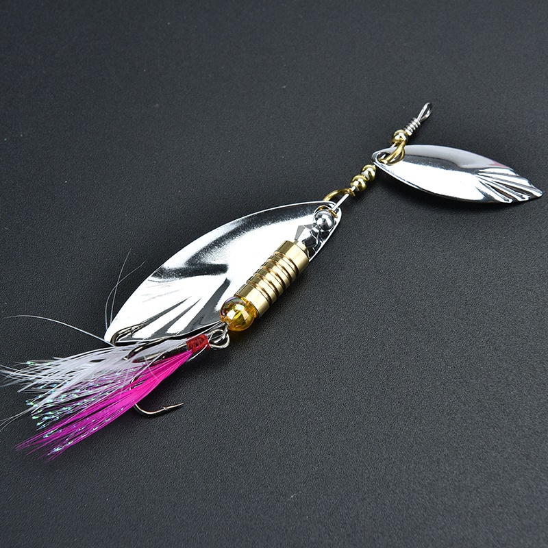 {LUCKID}7g fishing lure spoon bait ideal for bass trout perch pike rotating fishing