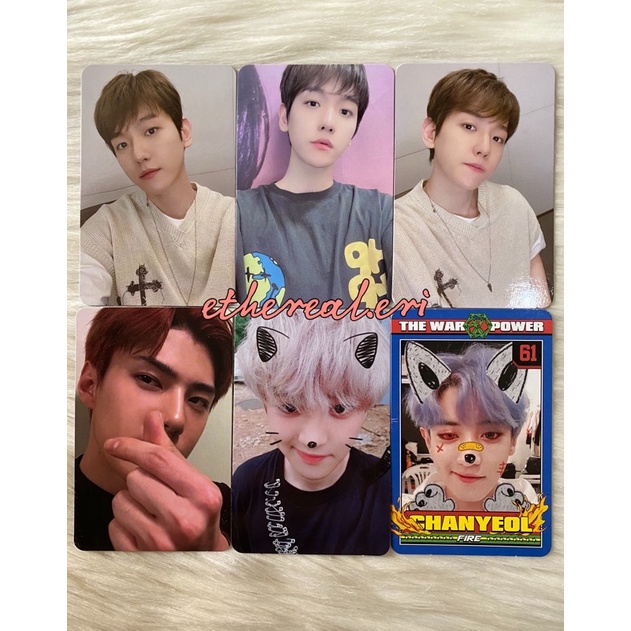 Photocard EXO Baekhyun bambi yzy, Sehun DMUMT, Chanyeol DMUMT & Power