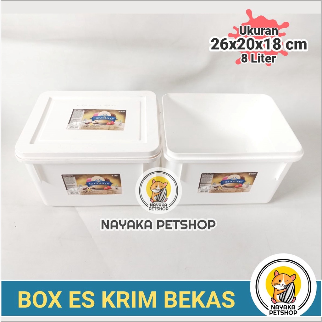 Kandang Hamster Box Es Krim Bekas Campina 8 Liter Wadah Kotak Ice Cream Ember Eskrim Tempat Ternak Mencit Tikus Reptil Hewan