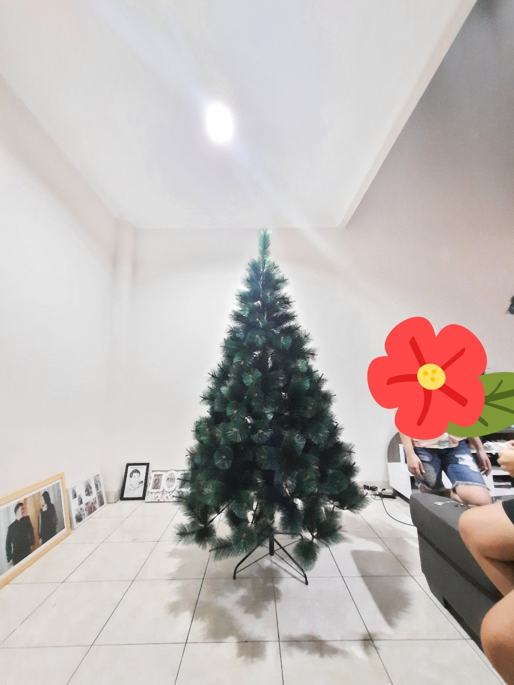 Pohon Natal Premium Murah 2 Meter 7 Feet Pine Christmas Tree Jarum Polos Salju Gold Emas