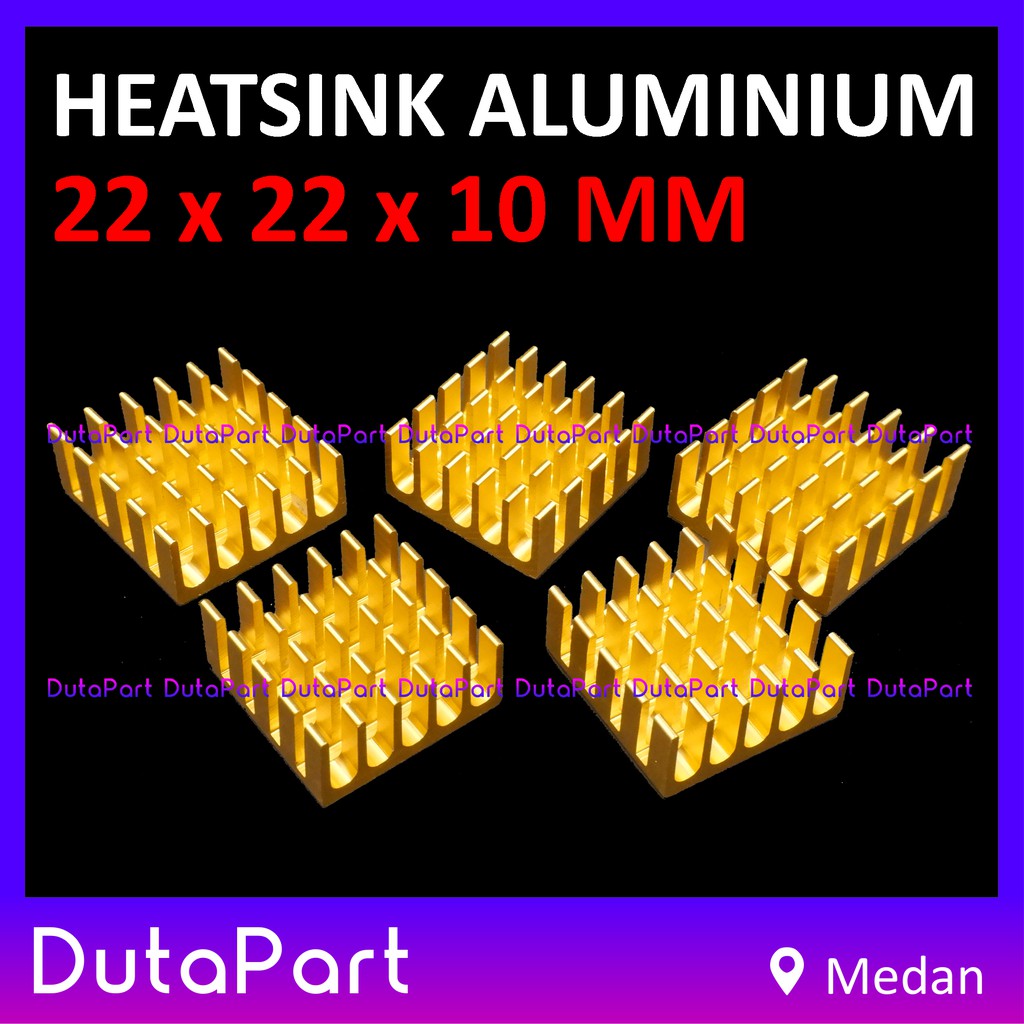 Heatsink Aluminium Pendingin 22x22x10mm 22*22*10mm 22x22x10 Anodizing GOLD