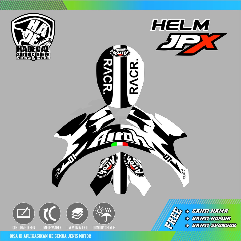 DECAL STICKER HELM JPX RACER