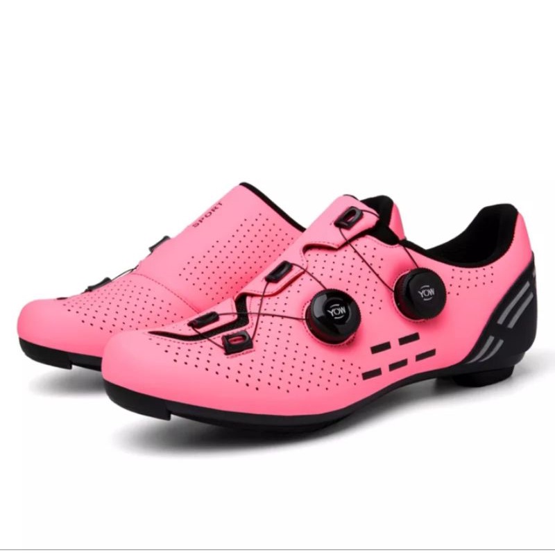Sport Sepatu Multi Cleat Sepeda Roadbike MTB Sepatu Cleats BOA Cycling Shoes Sepatu Gowes Road bike Mountain Bike Pink