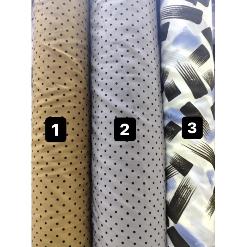 KAIN MOTIF WOLFIS PERMETER MOTIF POLKADOT DAN ABSTRACT