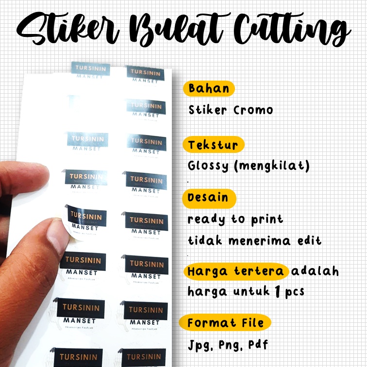 

Reunceum Mart PROMO Stiker Bulat Cutting Glossy Stiker Label Makanan Label Minuman Label Botol