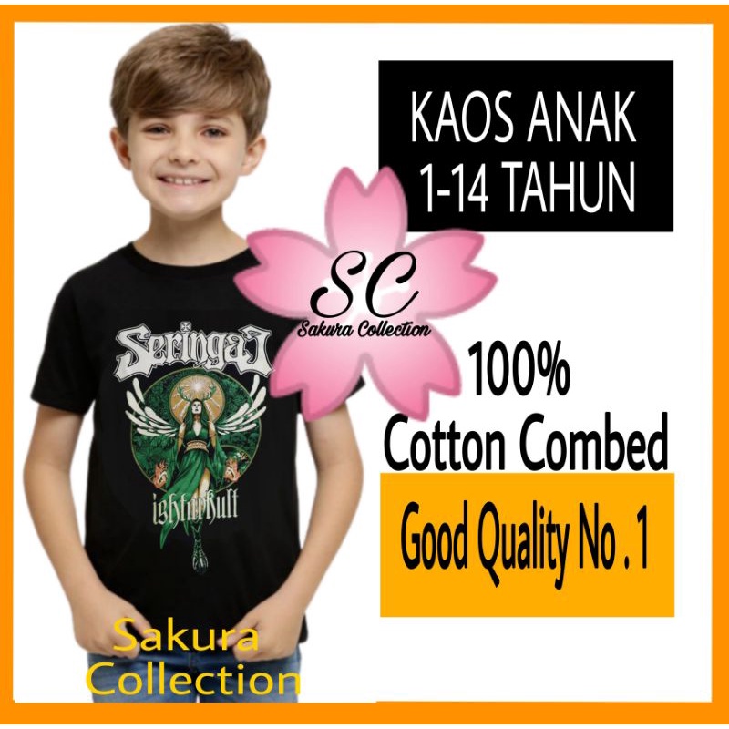 SC Kaos Baju TSHIRT Anak Band SERINGAI Ishtarkult Band Metal Rock usia 1 2 3 4 5 6 7 8 9 10 11 12 13 14 tahun laki laki dan perempuan bahan katun adem nyaman dan lembut GRATIS ONGKIR dan BISA COD