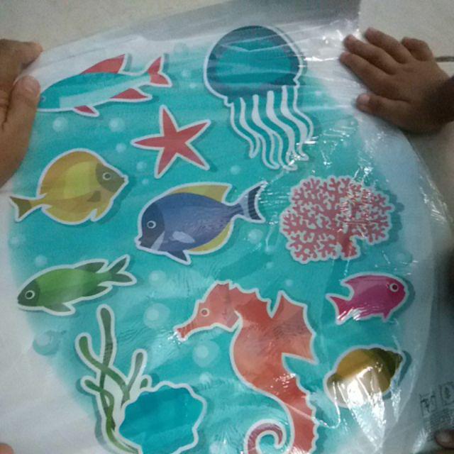 Sticker Closet Beach Animal Jm903 Stiker Toilet Hewan Laut Berperekat