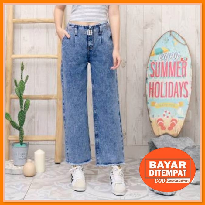 Paling Disukai.. Celana Panjang Wanita Snow Jeans Terbaru/ Luna P PZ896 Fwr - Abigail Kulot Boyfri