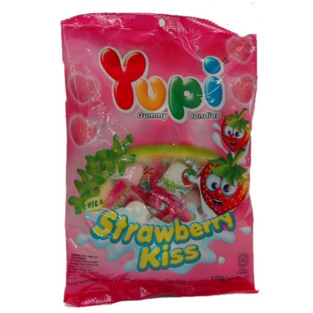 

Yupi Strawberry Kiss bag 120gr