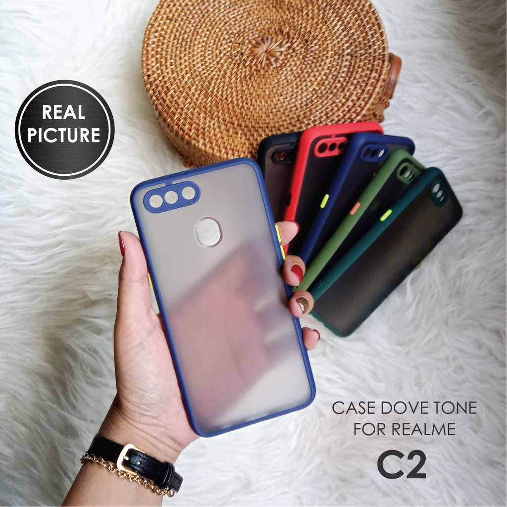 CASE HP REALME C2 / A1K SOFTCASE DOVE MATTE PLUS PELINDUNG CAMERA