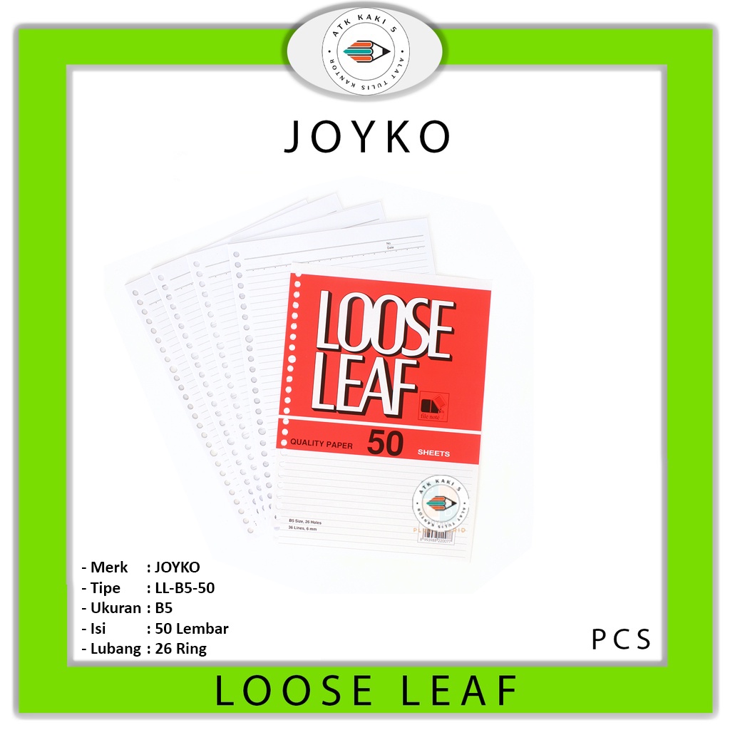 

JOYKO - Loose Leaf B5-50 Lembar - Pack
