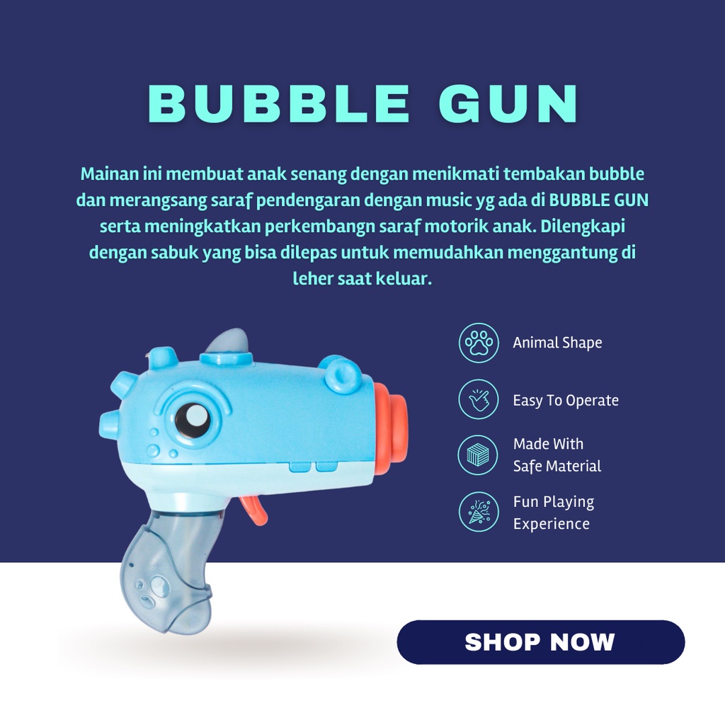 ITSOK MAINAN BUBBLE GUN ANAK SENJATA CAMERA BUBBLE ELEKTRIK PISTOL GUN CAIRAN SABUN BALON