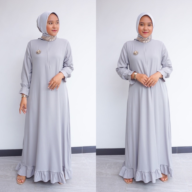 IZMA DRESS PAKAIAN GAMIS MUSLIM WANITA BUSUI DAN WUDHU FRIENDLY KEKINIAN TERBARU BAHAN SHAKILA PREMIUM DIJAMIN LEMBUT DAN ADEM SIZE FIT to L DAN XL TERMURAH BY ZENIC_ID BISA COD