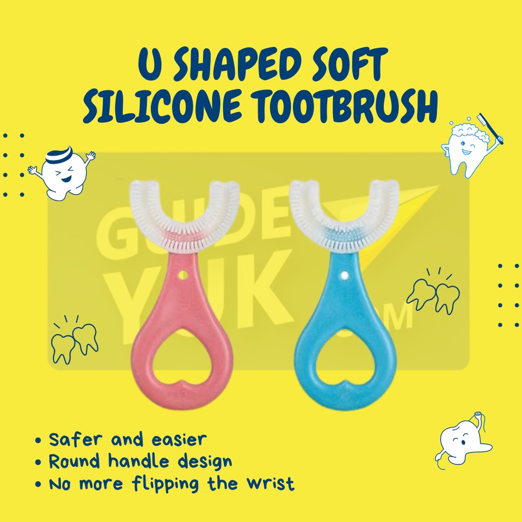 Sikat gigi betuk u anak Bahan silikon / Training Toothbrush [READY STOCK]