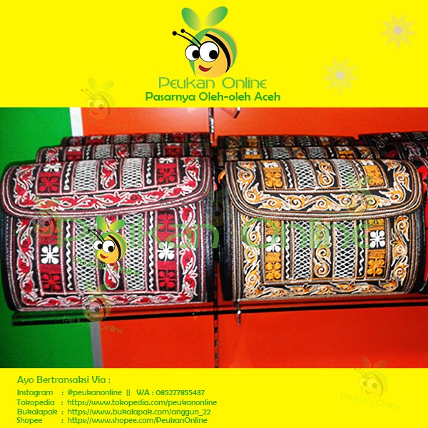Tas Aceh Bordir Penuh / Tas Pesta Bulat / Tas Jak Maen PEO 023
