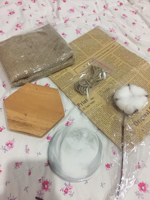 Tatakan Gelas Marble Ceramic Material Coaster Properti Foto