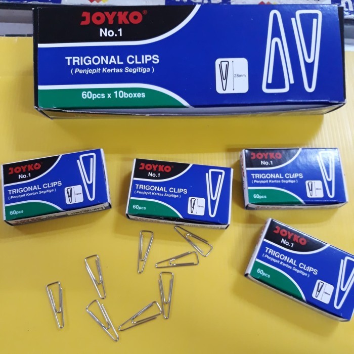 

Trigonal Clip / Klip / Penjepit Kertas Joyko No.1 - 1 Pack isi 10 Box