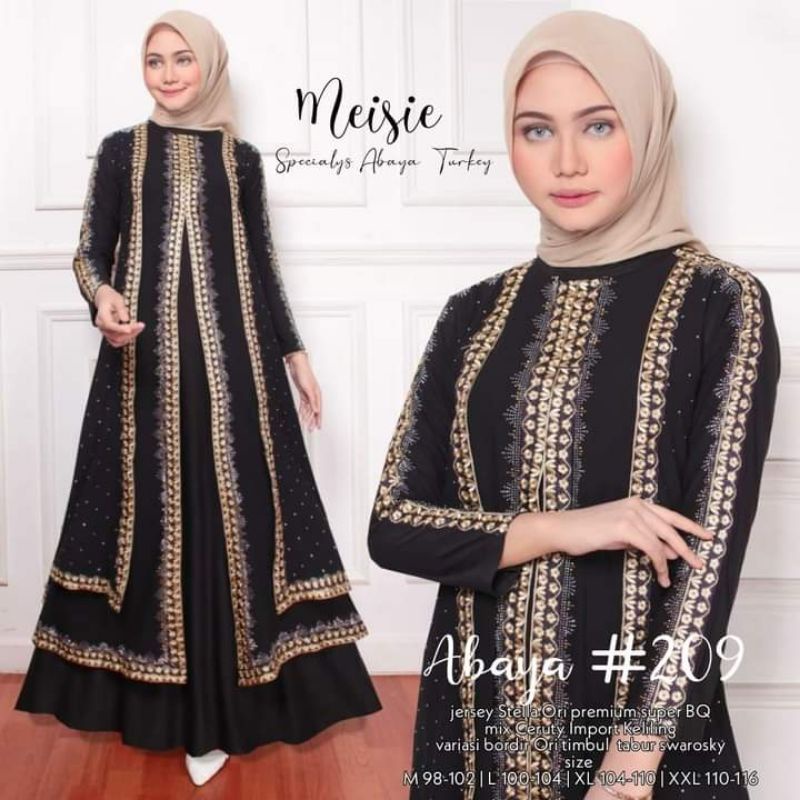 GAMIS HITAM BORDIR MODEL ROMPI CANTIK TERBARU WANITA MUSLIM