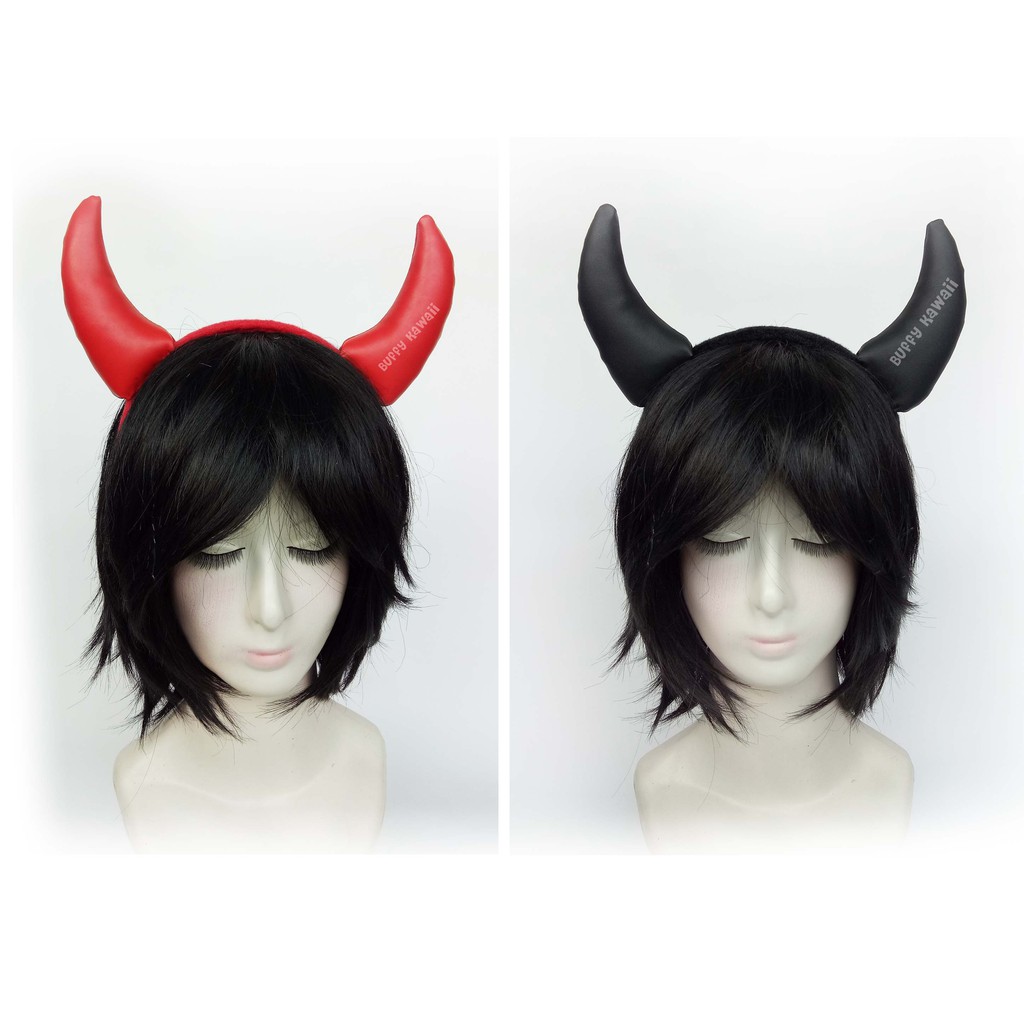 Bando jepit devil halloween tanduk setan gothic horn cosplay evil character party costume headband hair