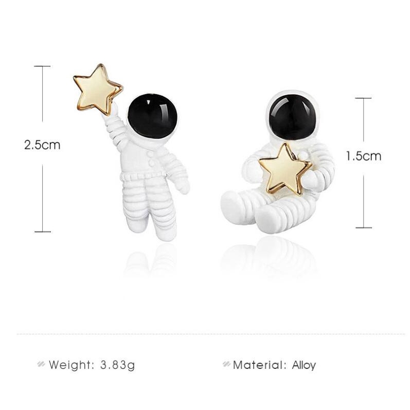 Anting-anting korea Astronot ruang lucu memilih anting bintang Pentagram / Asimetri