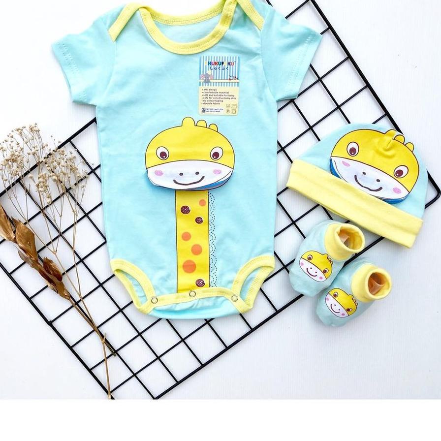 ♥NEW♥ Hampers Hello Giraffe Baju Jumper Topi Sepatu Giftset Kado Lahiran Hampers Anak Bayi Perempuan