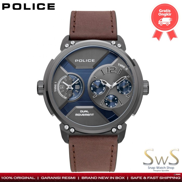 Police Multifunction Dual Time PL15725JSB39 Original Resmi Jam Tangan Pria