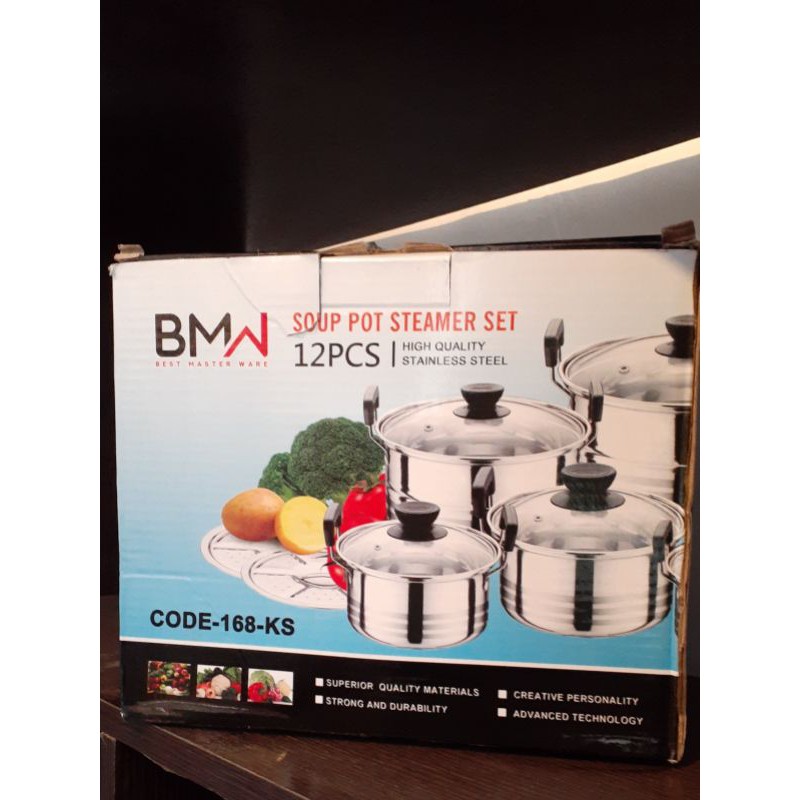 Panci BMW soup pot steamer set | 12 PCS | stainless steel