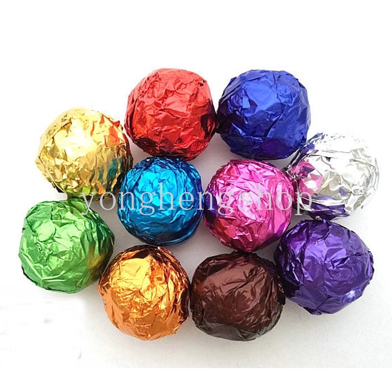 100pcs / set Kertas Foil Pembungkus Permen / Cokelat Untuk Dekorasi Pesta Natal / Festival