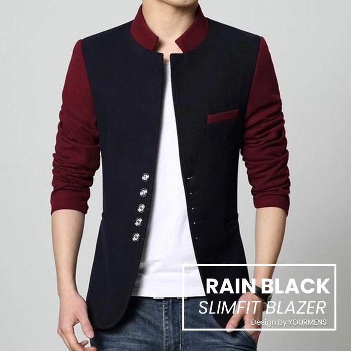 BLAZER COWOK SLIMFIT KEREN RAIN BLACK HIGH TWIST ORIGINAL NIKAYU FREE ONGKIR