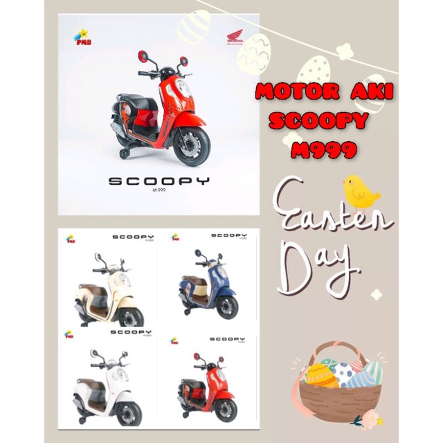 Motor Aki PMB Honda Scoopy M999 Scoopy Exotic EMT2201 Mainan Motor Anak Terbaru