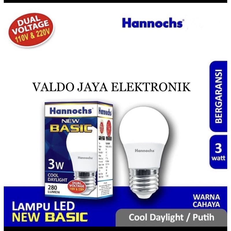 HANNOCHS LED HANNOCHS Basic 3W Bohlam Hannochs 3W Hannochs Basic 3W