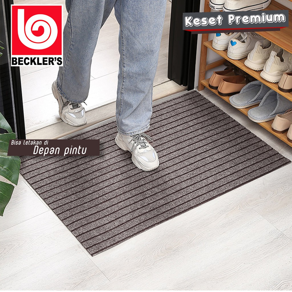 Keset Karet Rubber Premium Anti Slip Motif GARIS Bahan PVC Karet 2 UKURAN