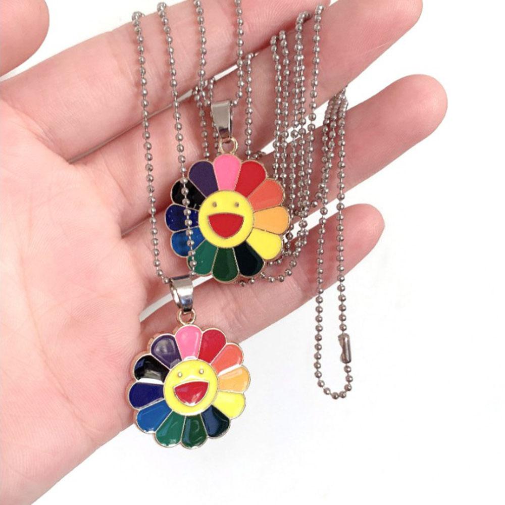 Needway   Smiley Bunga Liontin Kalung Wanita Alloy Kpop Murakami Street Style Harajuku Fashion Jewelry