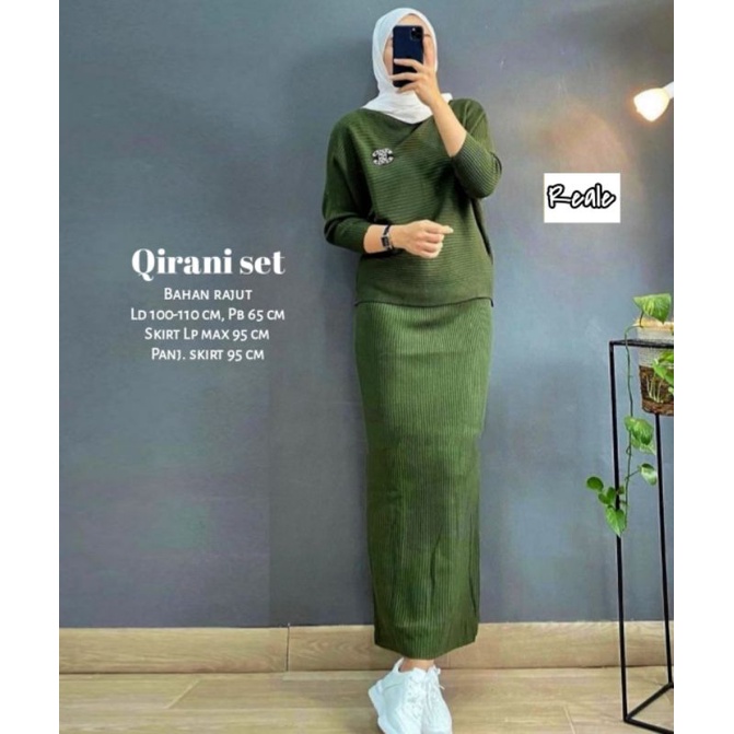 setelan rok span rajut