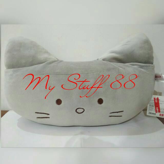 Lovely Cartoon Animal Nap Pillow (Kitty Grey) (Rabbit Pink) (Bear Brown) Bantal Boneka Miniso