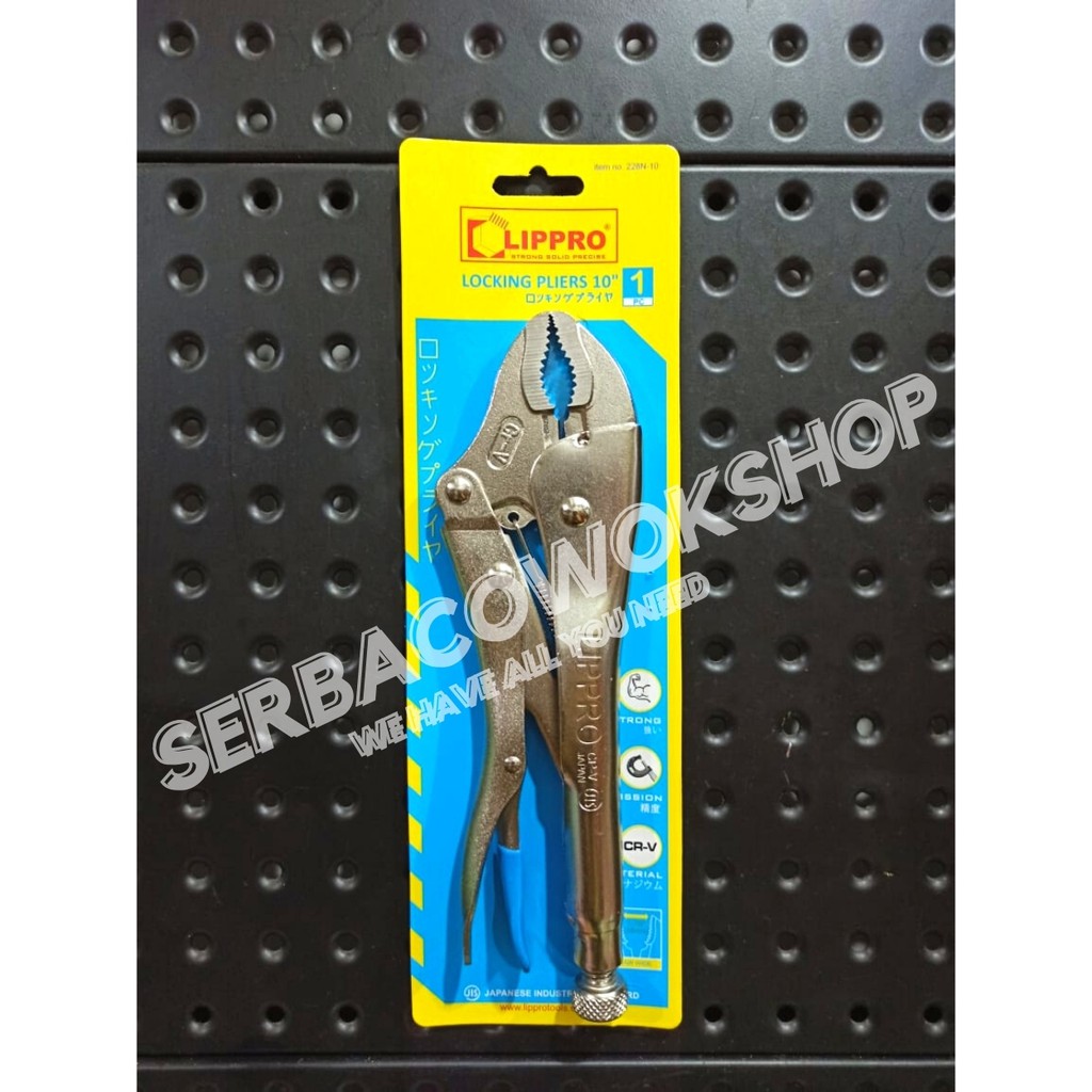 Lippro Tang Buaya Jepit Chrome Bengkok 10 Inch Locking Pliers Vice Grip Termurah Berkualitas