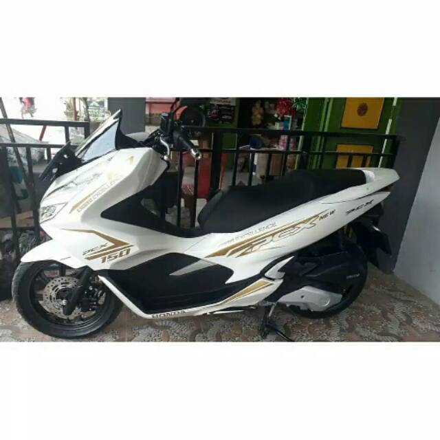 Cutting sticker pcx putih gold stiker lis striping list decal