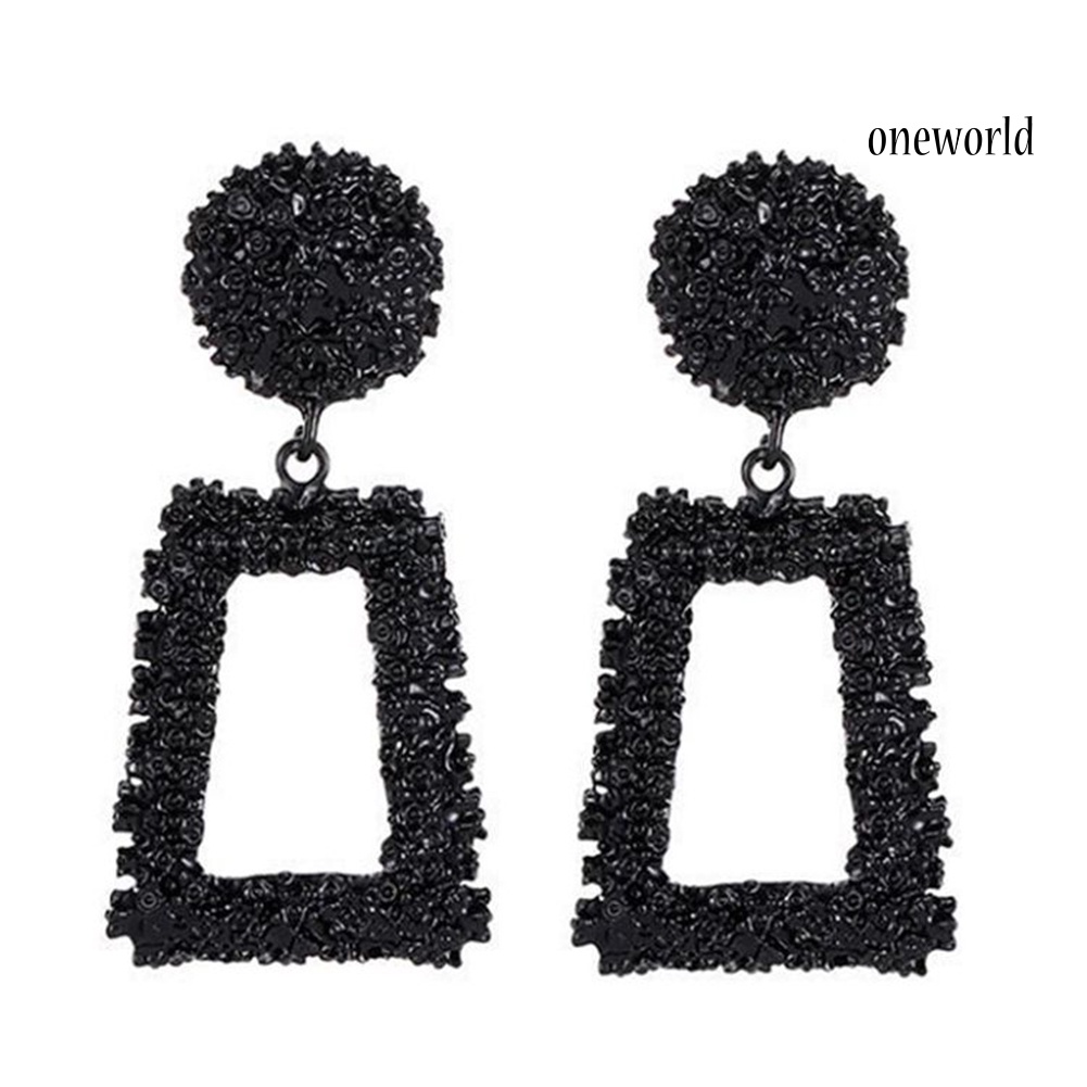 OW@ Women Geometric Irregular Bump Texture Ear Stud Dangle Earrings Jewelry Gift