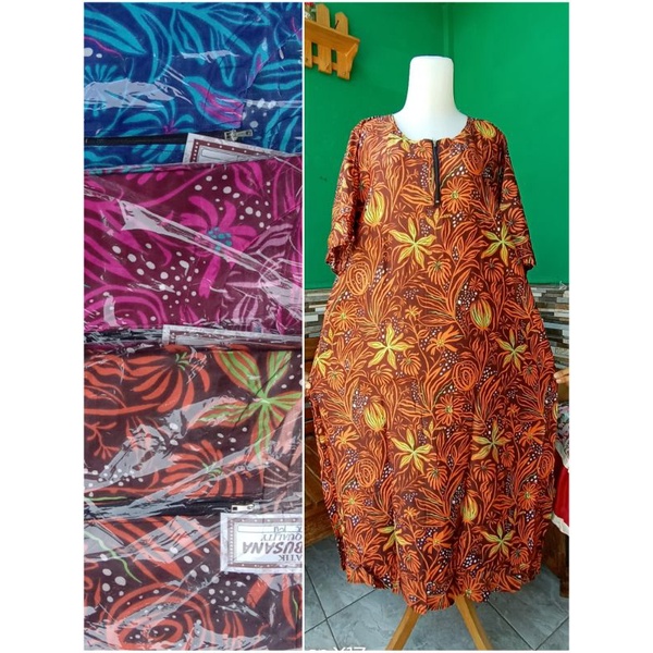 Daster batik WIRU jumbo Ld130-140 xxxl lengan 3/4 MURAH