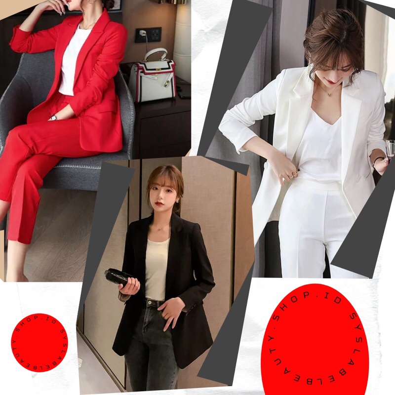 SYS BLAZER LONG SUIT - BLAZER CASUAL SLIM FIT - BLAZER WANITA F3