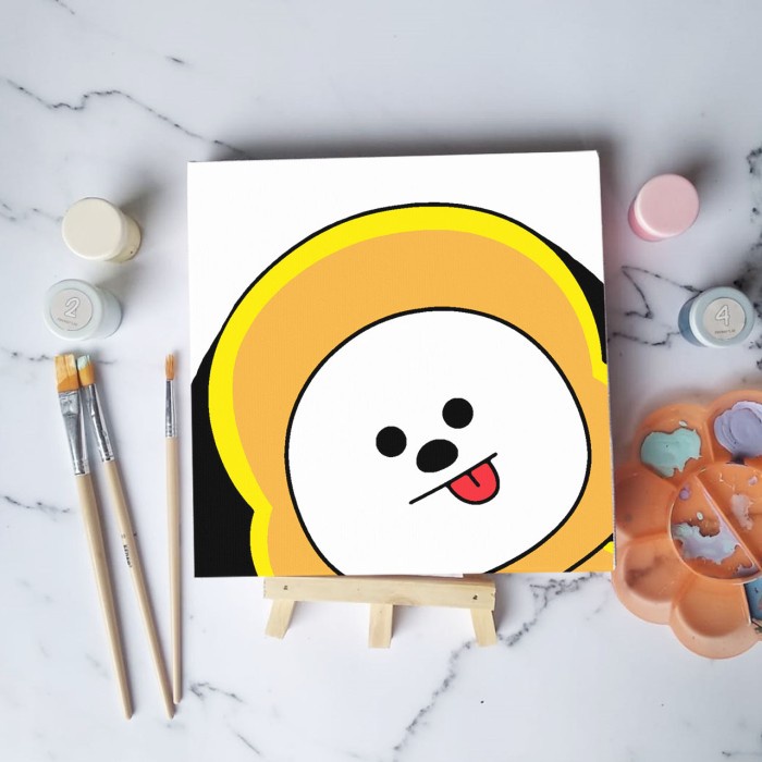 

(TERLARIS) Paint by number lukisan BTS BT21 VERSI 4 canvas 20x20 cm - CHIMMY04, 15x15 cm