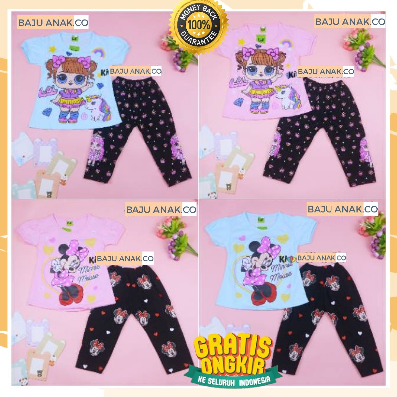 f (SETELAN MICKEY & LOL 2-3 TAHUN) FASHION PAKAIAN STELAN ANAK