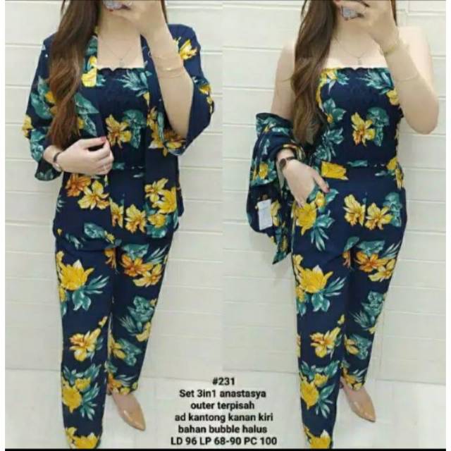 winsstore85 set jumpsuit 3in1 bunga