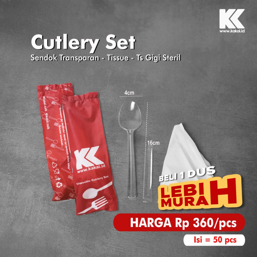 

SENDOK MAKAN SET @50PCS / SENDOK STERIL / SENDOK SET PREMIUM - HITAM & TRANSPARANT