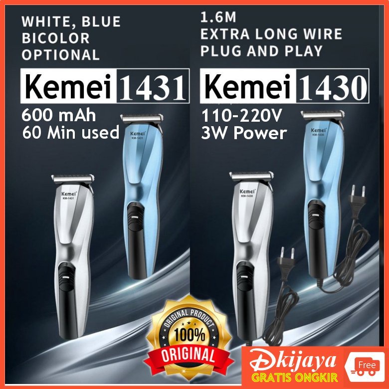 Original Kemei KM 1430 1431 Alat Cukur Rambut Hair Clipper Trimmer KM-1431 KM-1430
